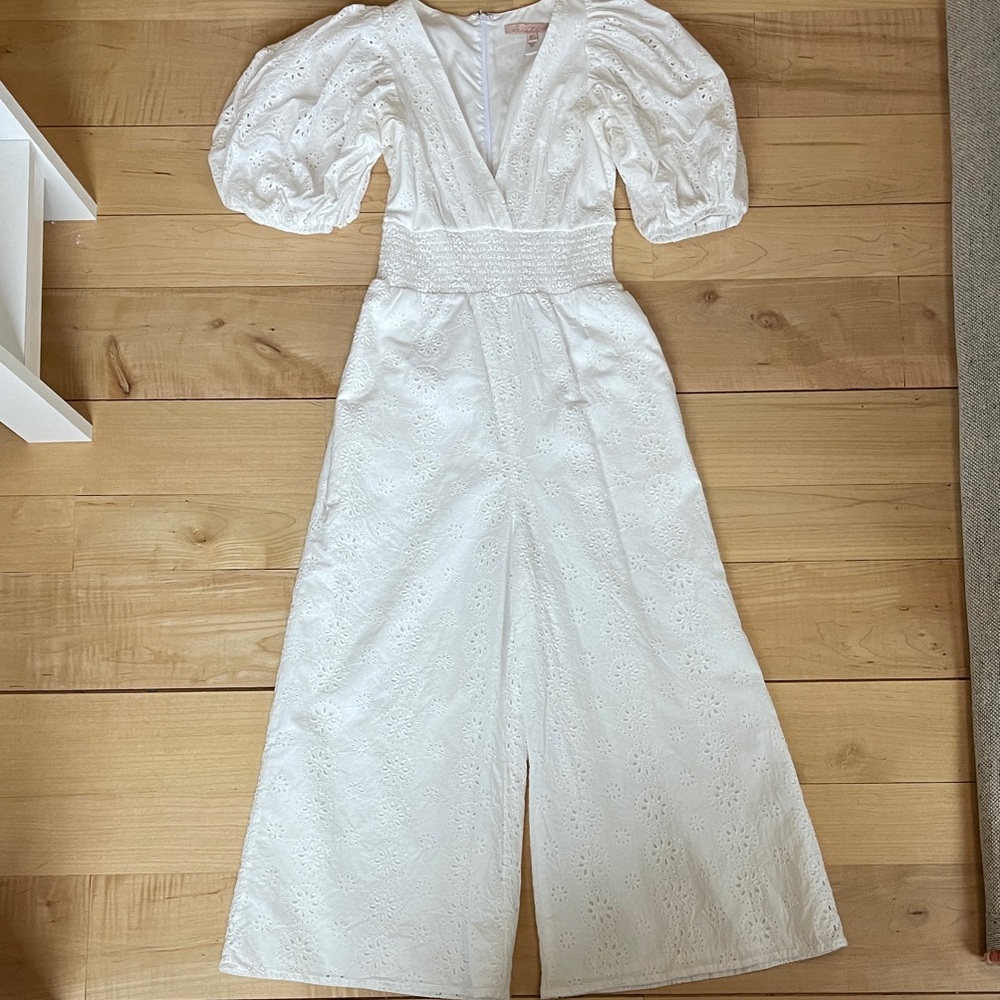 NWOT Hutch White Puff Sleeve Jumpsuit XS
